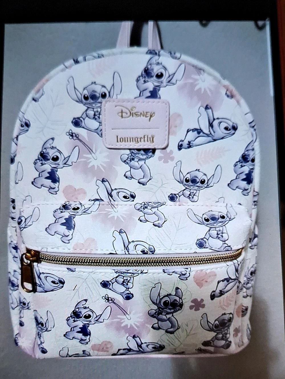 Loungefly Disney Lilo & Stitch Hibiscus Sketch Mini Backpack Pink & White